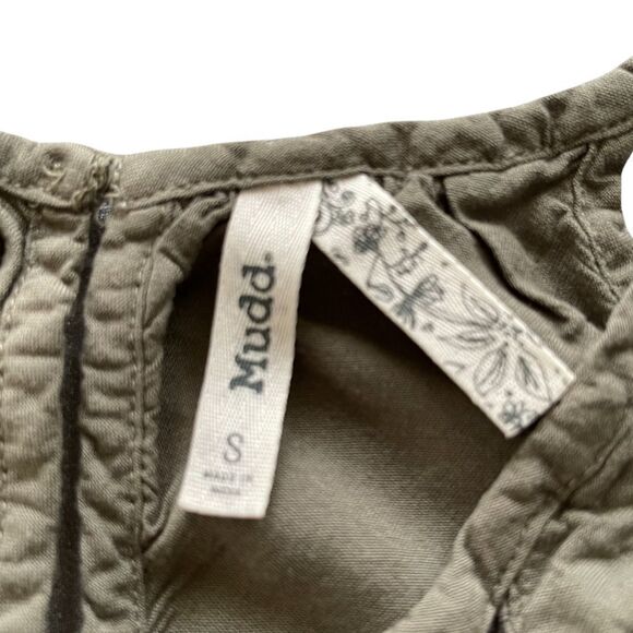 MUDD WOMENS TANK TOP CROCHET LACE CROPPED ARMY GREEN S - Picture 2 of 6